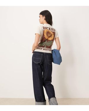 Dickies Camiseta Con Diseño Encogido Y Estampado Trasero Gráfico De Girasol Exclusiva En Asos De - Azul