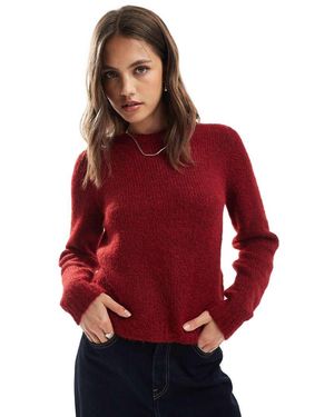 Vero Moda Soft Fluffy Knit O-neck Jumper - Red