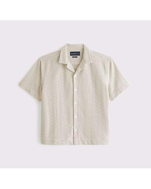 Abercrombie & Fitch Tall Boxy Button-Up Lace Shirt - White