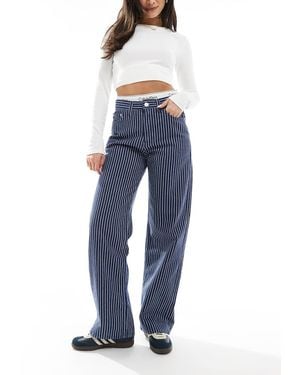 Pull&Bear Striped baggy Jeans - Blue
