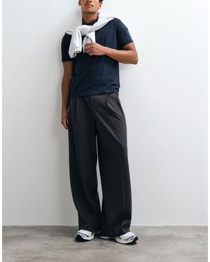 Weekday Wide Leg Tailored Pants - Blue