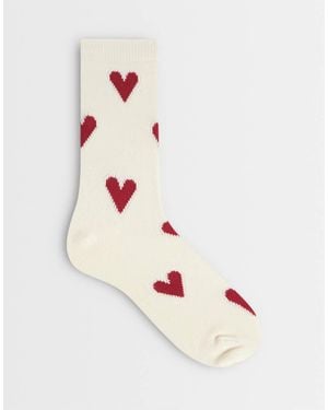 Accessorize Multi Heart Socks - White
