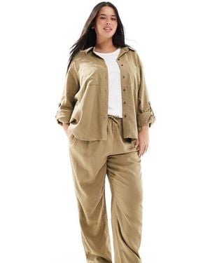 ONLY Linen Mix Pull On Trousers Co-ord - Natural