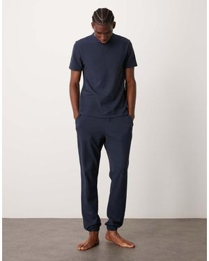 New Look Joggers De Estar Por Casa De Punto Gofrado De (Parte De Un Conjunto) - Azul
