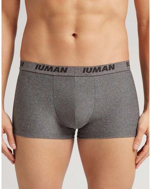 Intimissimi Microfibre Boxers With Logo - Grey