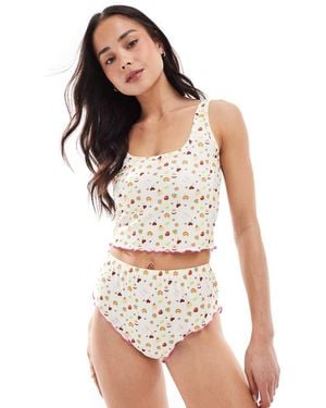 Loungeable Baby Waffle Vest And Knicker Pyjama Set - White