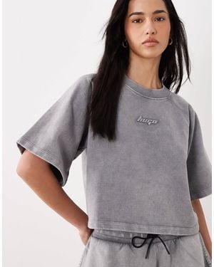 HUGO Dorlina Chest Logo Relaxed Fit Sweatshirt - Gray