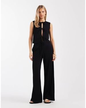ONLY Wide Leg Pull On Trouser Co-ord - Blue