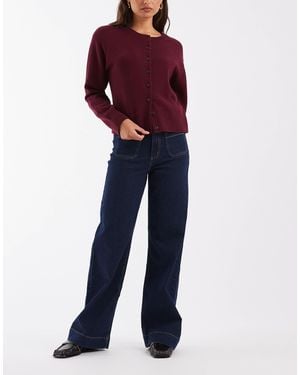 Vero Moda Kayla High Rise Wide Leg Jeans With Pocket Detail - Blue