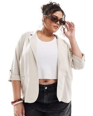Vero Moda Linen Touch Blazer - White