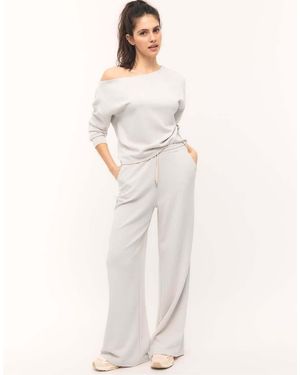 Stradivarius Soft-touch Palazzo Trousers - White