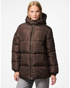 Pieces Puffer Jacket - Brown
