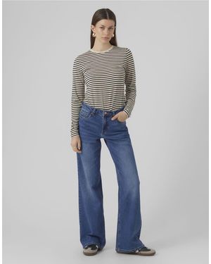 Vero Moda Vaqueros Azul Medio De Corte Ancho De
