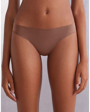 Intimissimi Ultralight Microfibre Brazilian Knickers - Brown