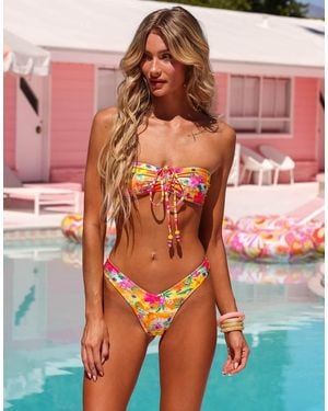 Kulani Kinis Y-String Bikinibroekje Met Patroon - Oranje