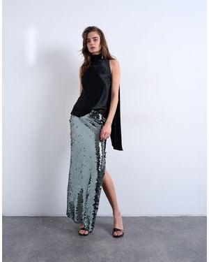 TOPSHOP Sequin Column Midi Skirt - Purple