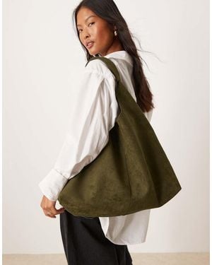 ASOS Faux Suede Scoop Tote Bag - Natural