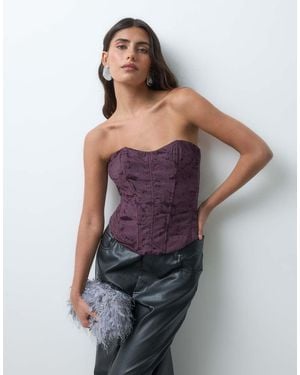 Gina Tricot Tie Back Corset Top - Purple