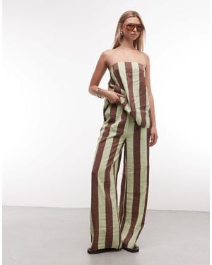 ASOS Pull On Wide Leg Pants With Split Co-ord - White