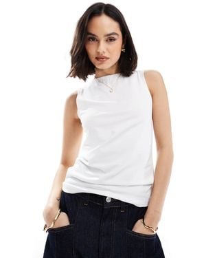 Vero Moda Boat Neck Sleeveless Jersey Top - White