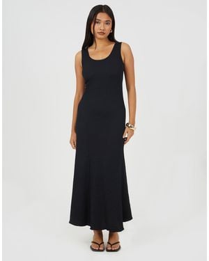 Brave Soul Maxikleid aus strukturiertem jersey mit spitze, trägern und ausgestelltem schnitt - Blau