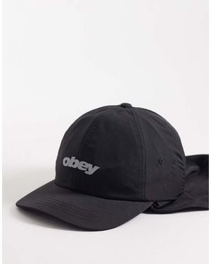 Obey Gorra Negra De Senderismo Con Diseño De Seis Paneles Sahara De - Azul