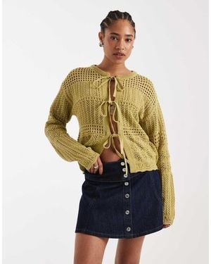 New Look Tie Front Cardigan - White