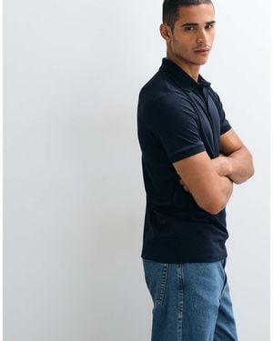 SELECTED Short Sleeve Polo - Blue