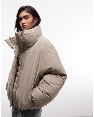 Weekday Oversize-steppmantel mit hohem kragen - Natur