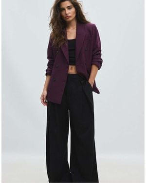 Stradivarius Getailleerde Blazer Met Knopen - Blauw