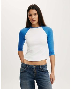 Cotton On 90S Baby Raglan 3/4 Tee - Blue