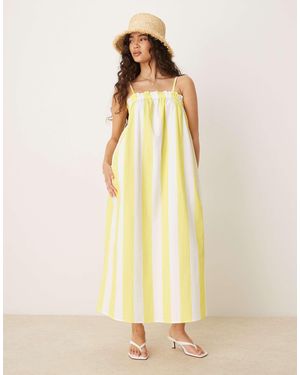 ASOS Poplin Trapeze Maxi Dress - Yellow