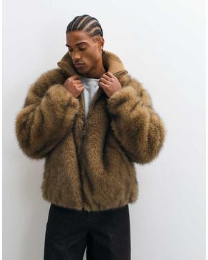 ASOS Faux Fur Bomber - Brown