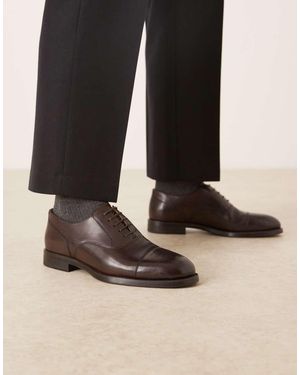 Mango Leather Brogues - Black