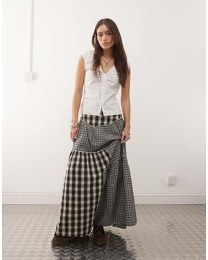 Collusion Colluson Spliced Maxi Skirt - Gray