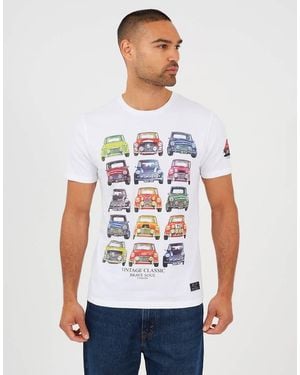 Brave Soul Cotton Jersey Graphic T-Shirt - White