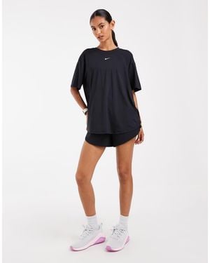 Nike One Dri-Fit T-Shirt With Tie Up Detail - Blue