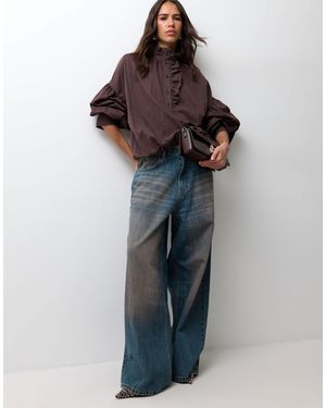 ASOS Oberteil mit rüschen-details und knopfleiste - Blau