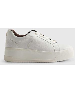 River Island Lace Up Flatform Trainers - White