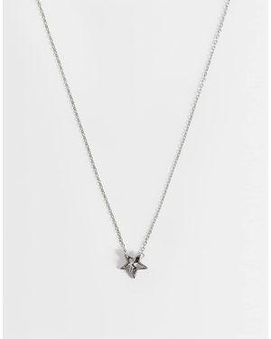 ASOS Waterproof Stainless Steel Thread Through Star Pendant Necklace - White