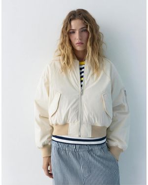Pull&Bear – bomberjacke - Weiß