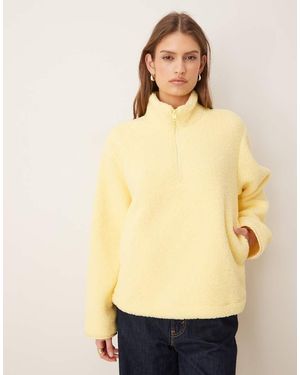 JJXX Chaqueta Amarillo Pastel Con Media Cremallera De Tejido Efecto Peluche De - Neutro