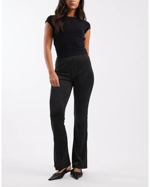 Miss Selfridge Hot Fix Flare Trouser - Black