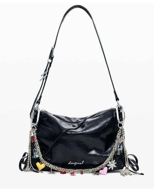 Desigual Bolso Efecto Cuero - Negro