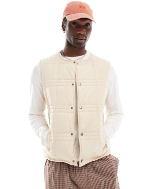 Native Youth Gewatteerde Geruite Bodywarmer - Naturel