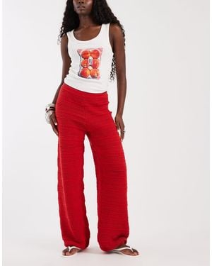 ASOS Gehaakte Gebreide Broek - Rood