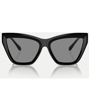 Michael Kors Dubai Occhiali Da Sole Cat-Eye Neri Con Lenti Grigie - Nero