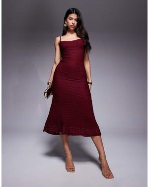 Bardot Louisa Mesh Midi Dress - Red