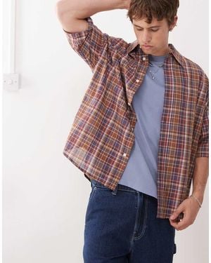 Weekday Oversized Geruit Overhemd - Blauw