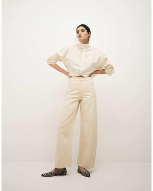 Mango Blues 100% Cotton Barrel Jean - Natural